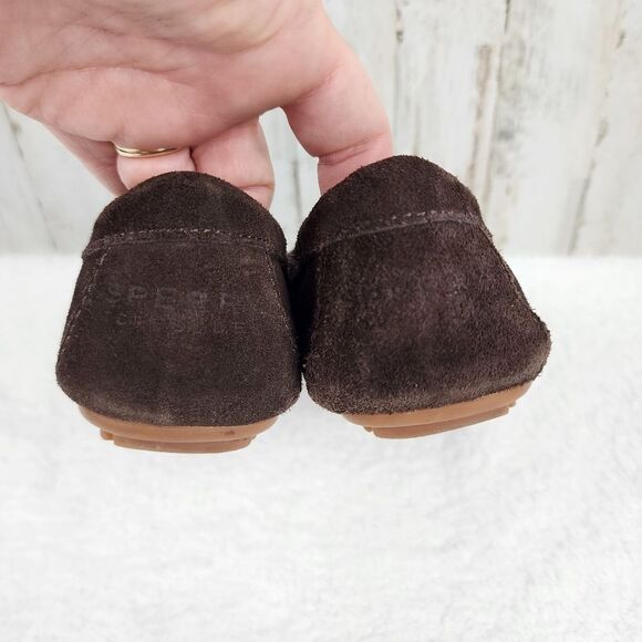 Sperry Topsider Suede Leather Loafers Brown Size 7.5 - Picture 9 of 11